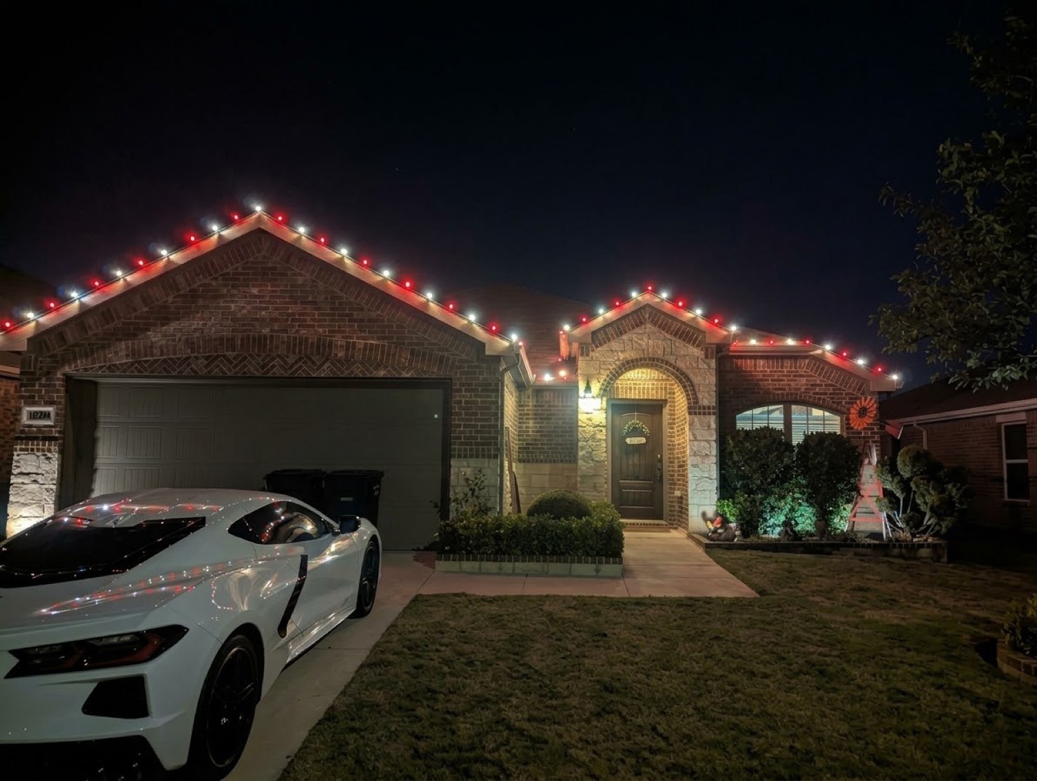 Real home glowing with professional Christmas lights by VibrantGlow